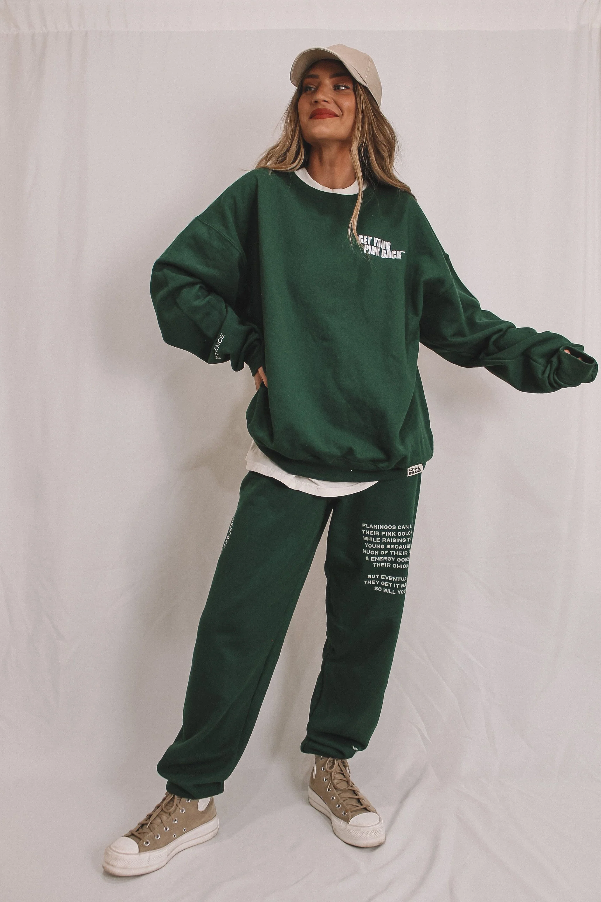 Affirmations Collection Sweat Set Forest Green Sweatpants - Image 3
