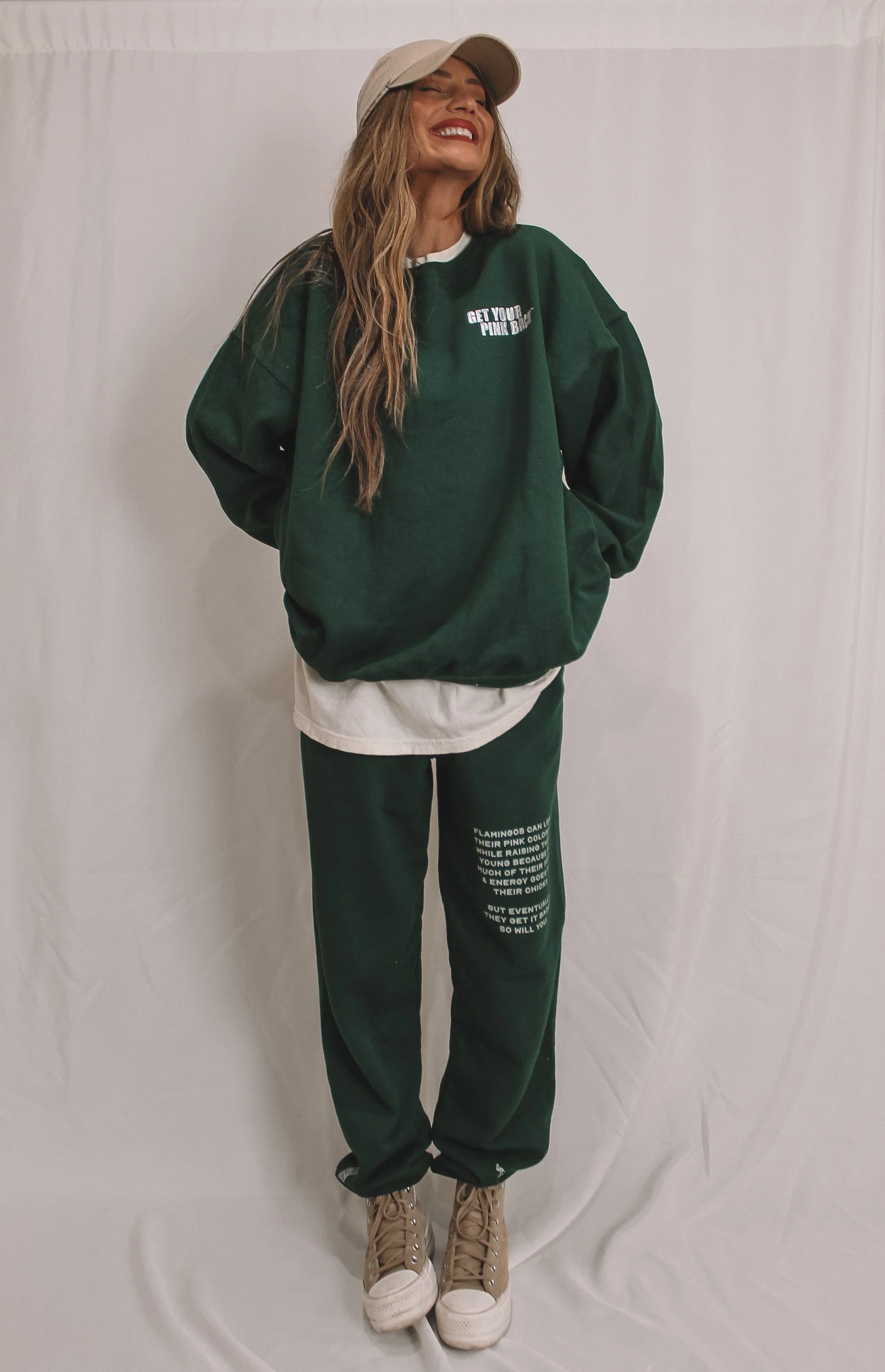 Affirmations Collection Sweat Set Forest Green Sweatshirt - Image 6