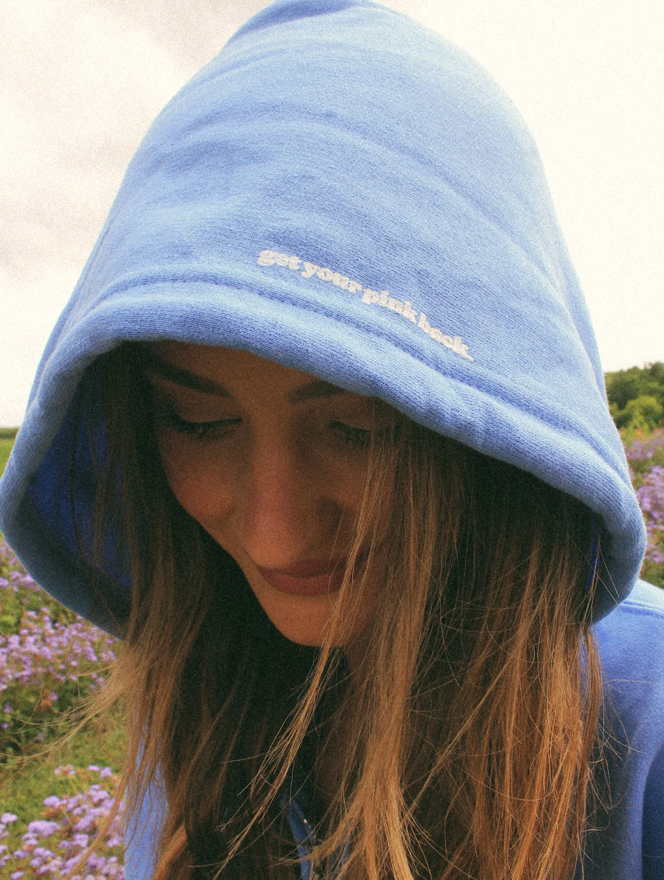 Get Your Pink Back® Feather Line Blue Hoodie - Image 3