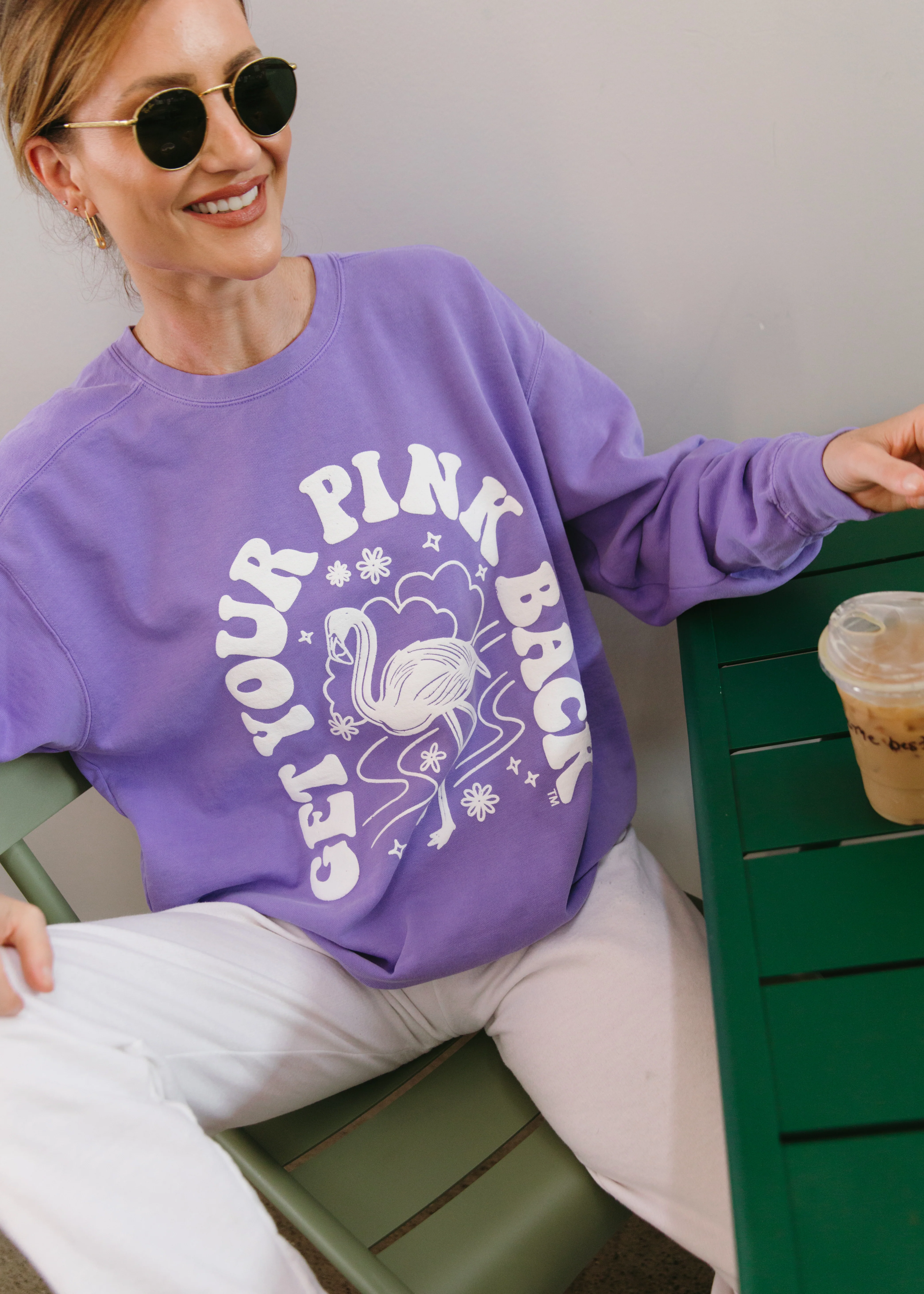 Get Your Pink Back® Pigment Purple Puffy Crewneck - Image 3