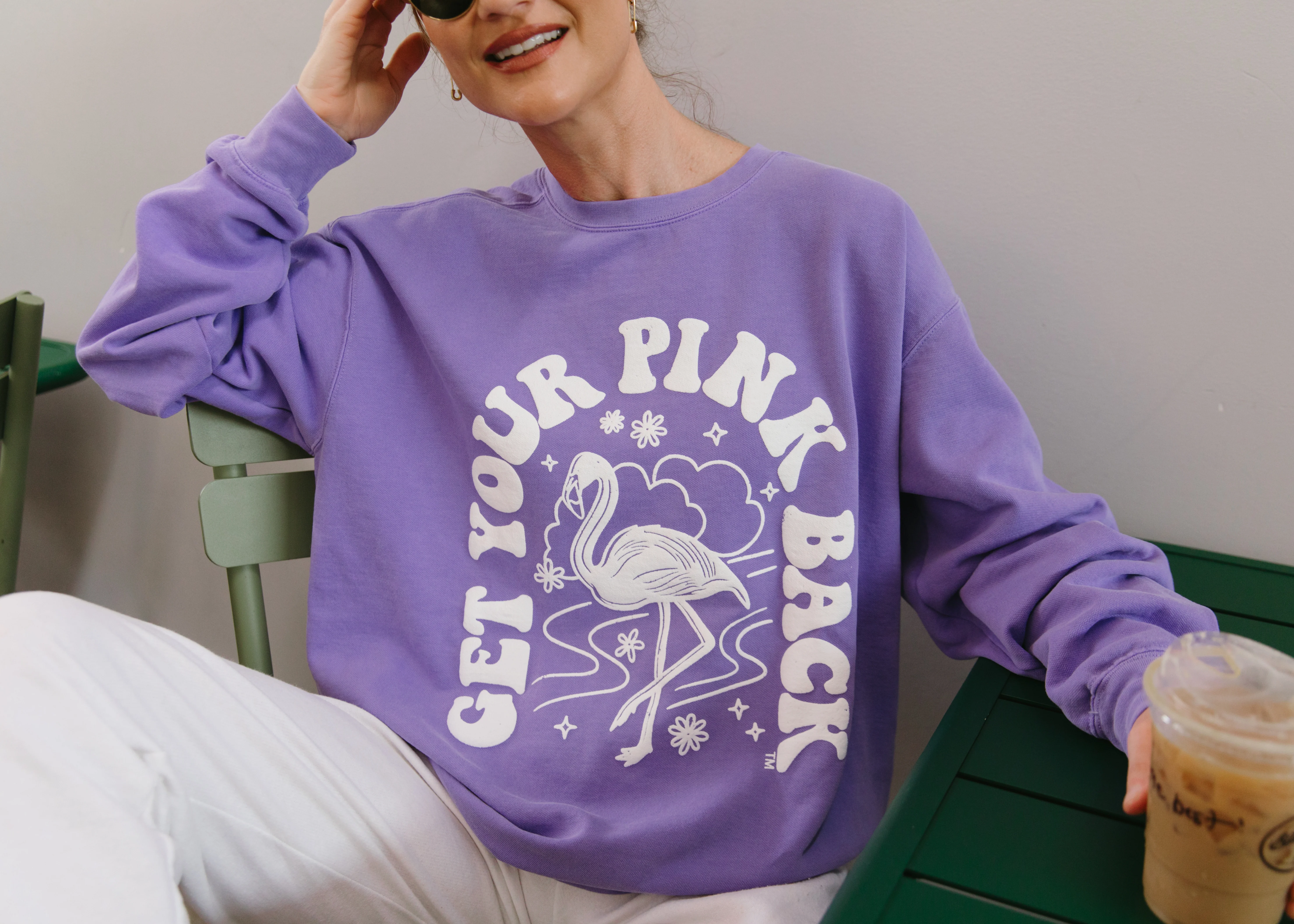 Get Your Pink Back® Pigment Purple Puffy Crewneck - Image 4