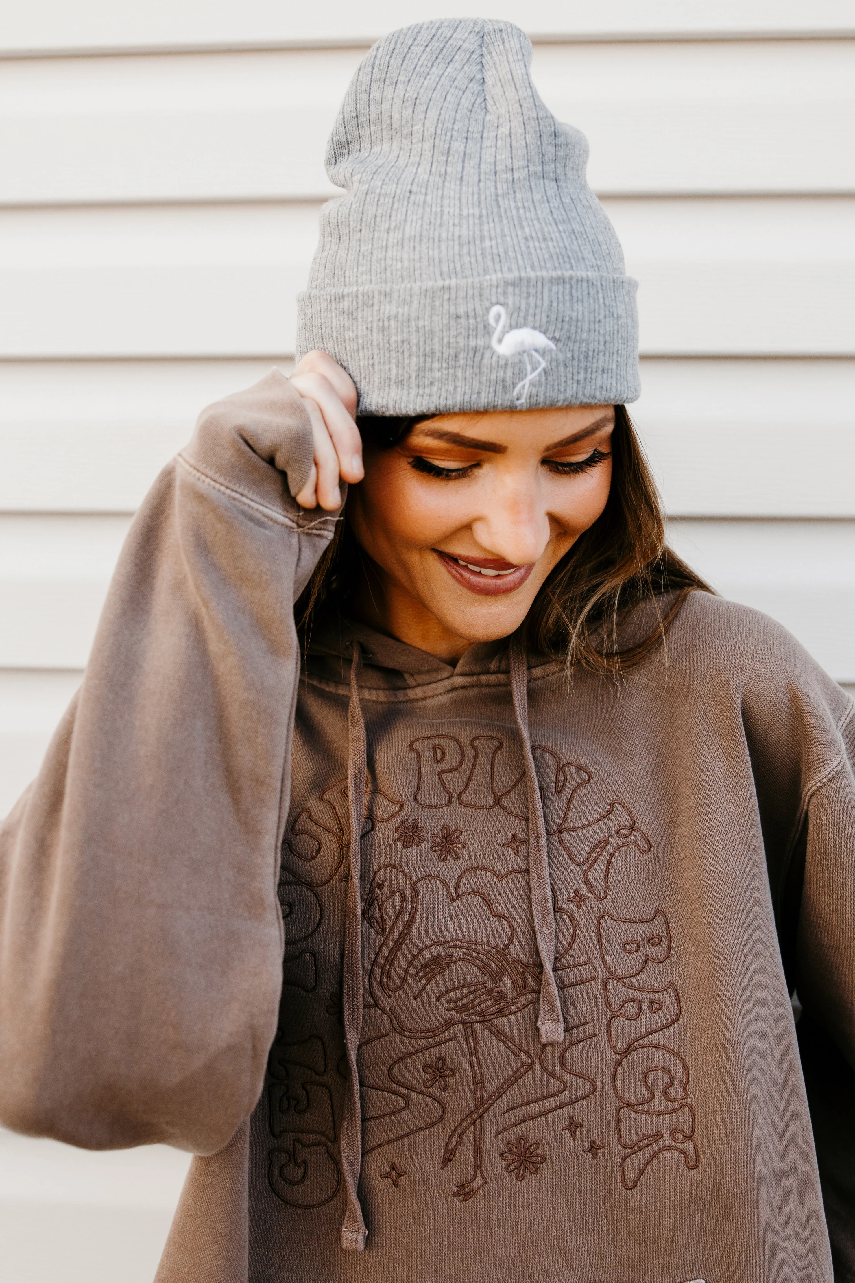 Get Your Pink Back® Embroidered Hoodie Clay - Image 3