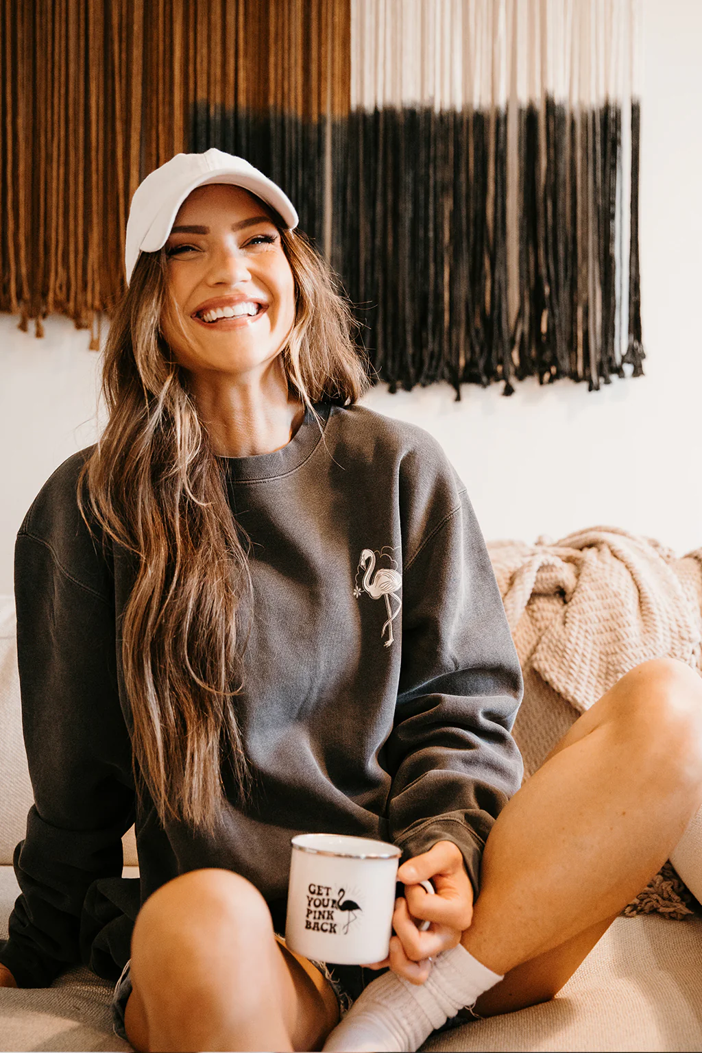 Get Your Pink Back® Pigment Dyed Black Crewneck - Image 3