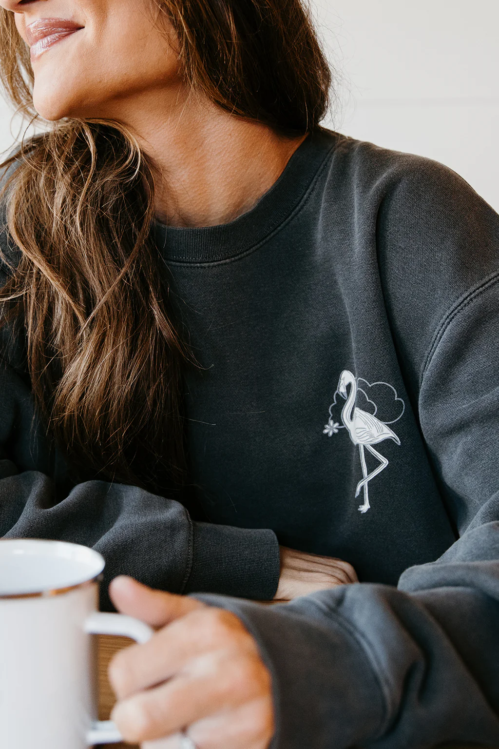 Get Your Pink Back® Pigment Dyed Black Crewneck - Image 4