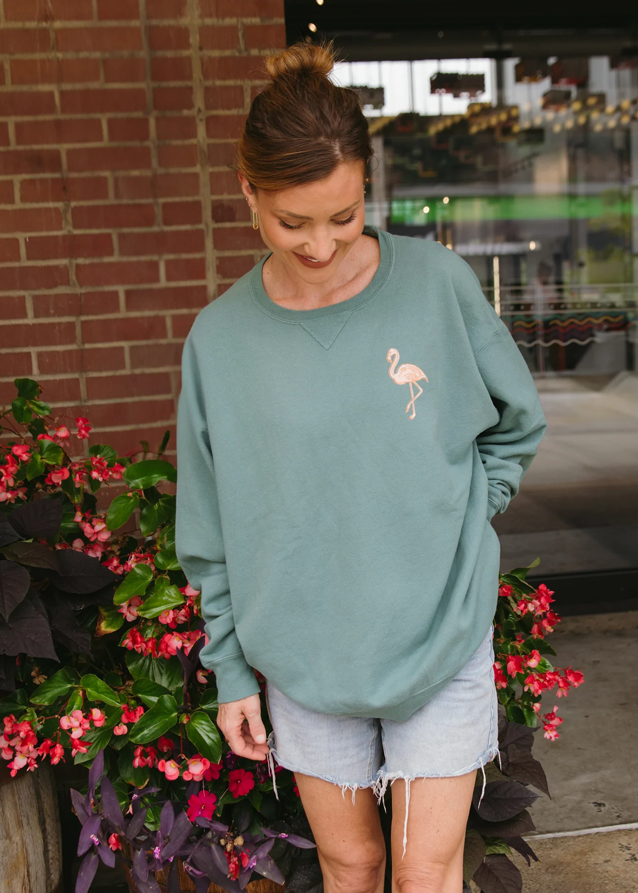 Get Your Pink Back® Pigment Green Crewneck - Image 4