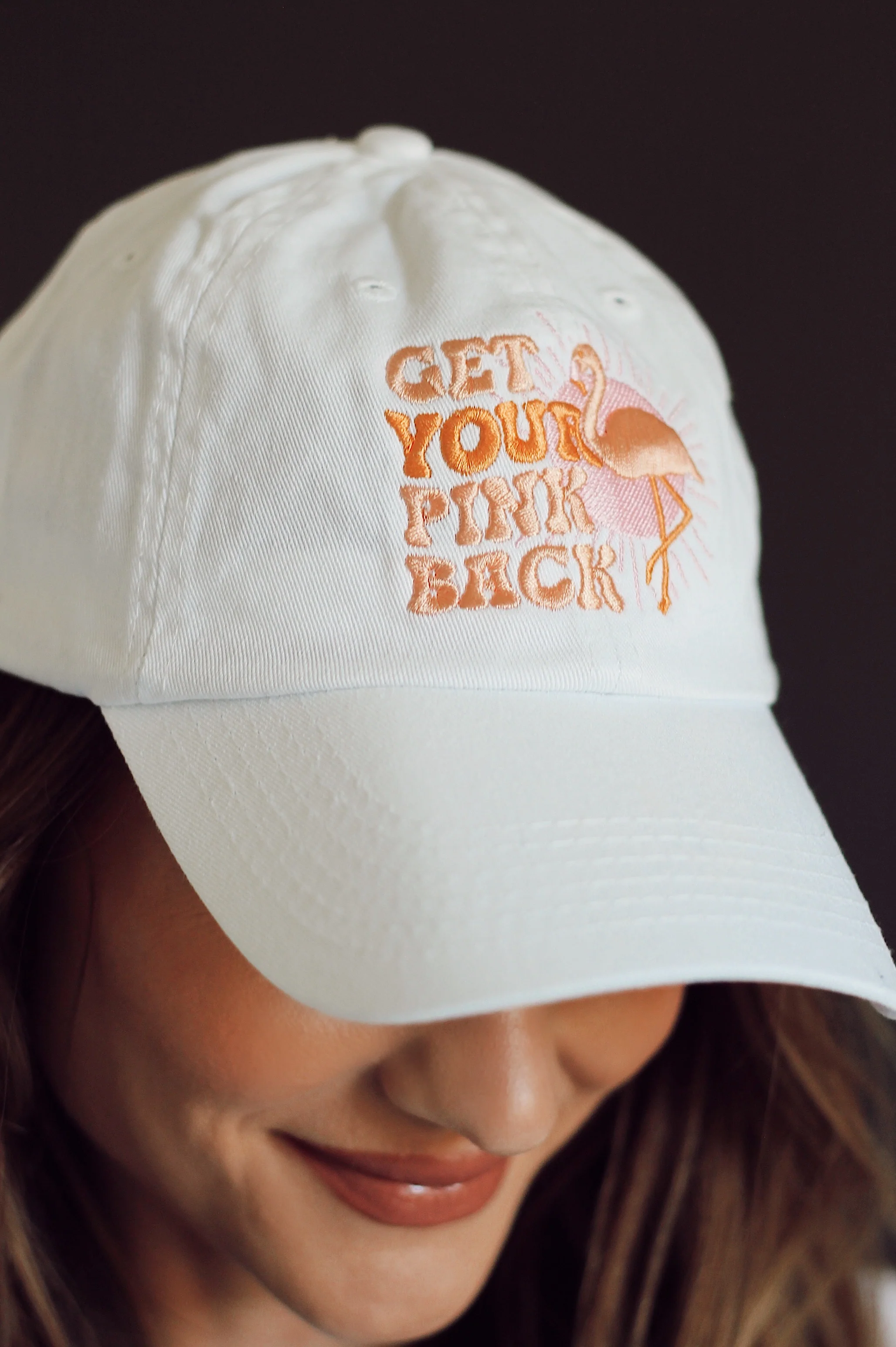 Get Your Pink Back® White Dad Hat - Image 4