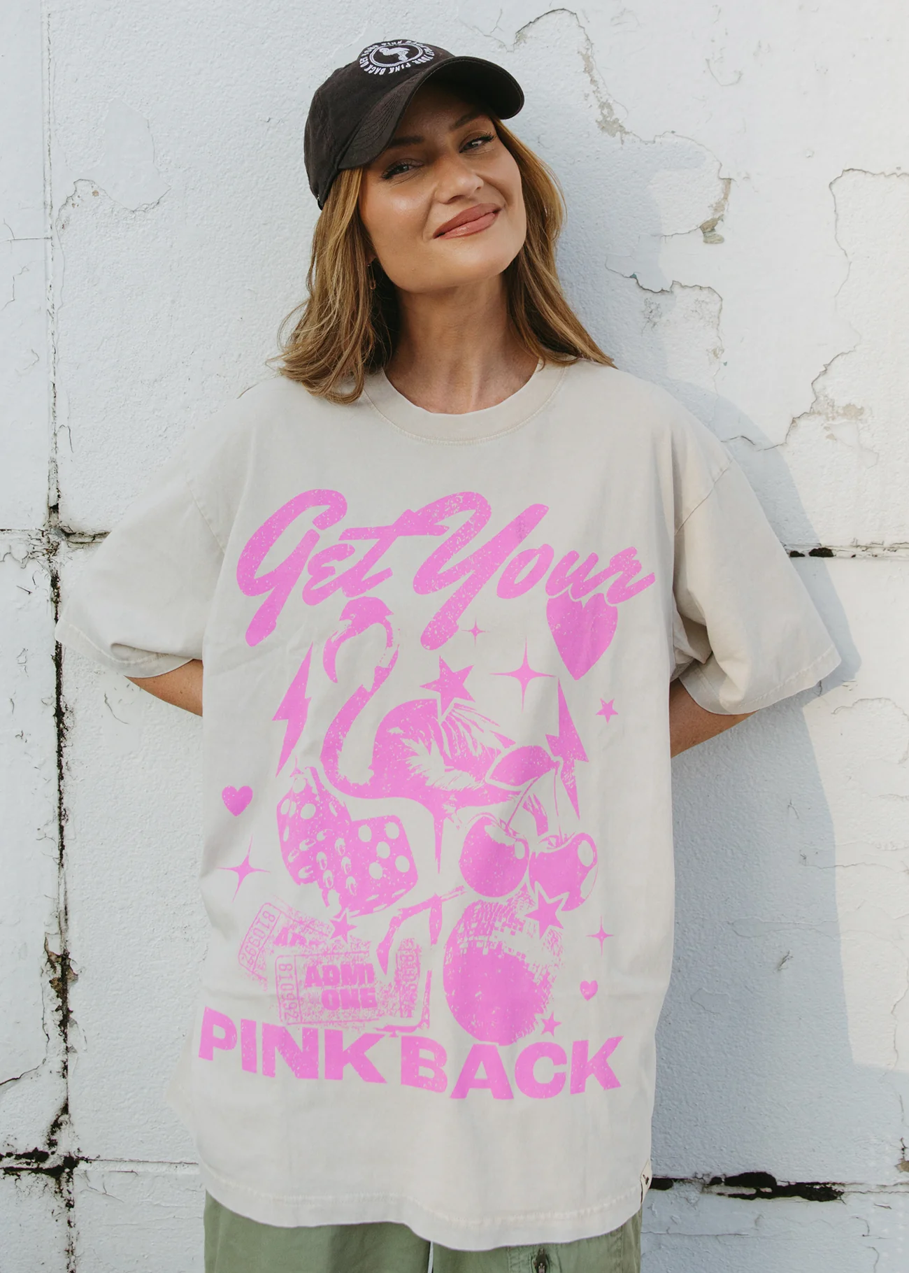 Luck Be a Lady Beige Tee - Image 3